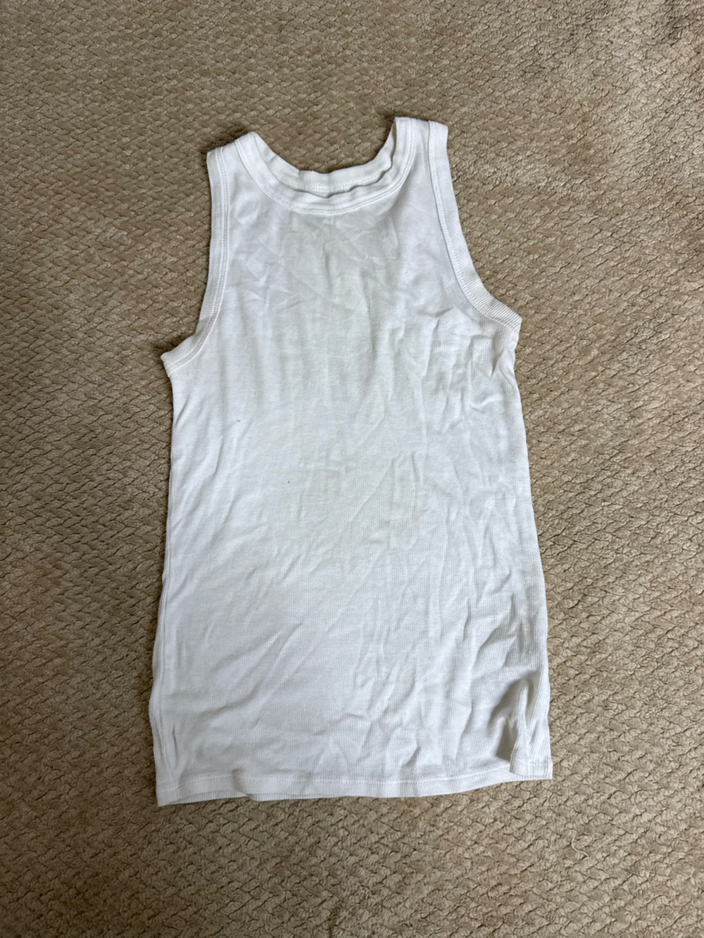 a new day White Ribbed Tank Top - Women's Basic